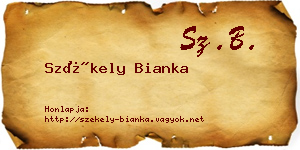 Székely Bianka névjegykártya